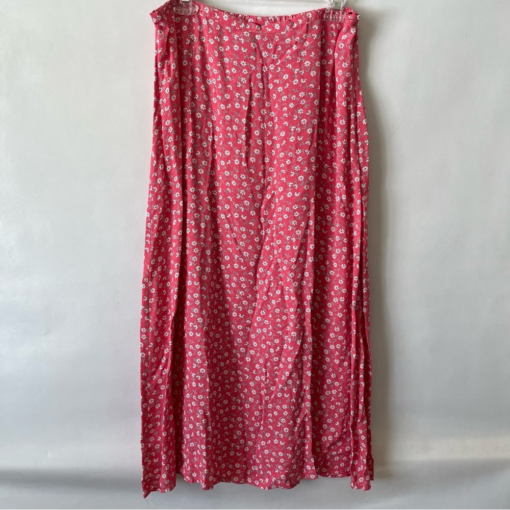 Vintage Freeport Studio Pink Floral Midi Skirt Cottagecore